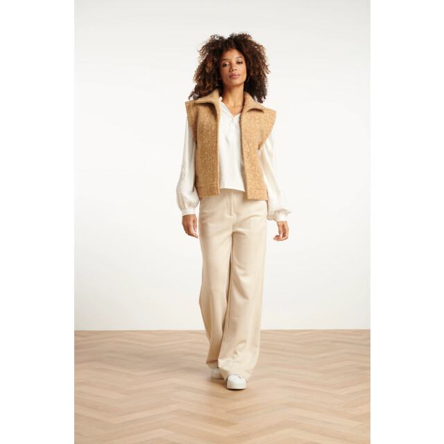 Smashed Lemon Damesbouclé gilet met kraag | 25551-735-4XL large
