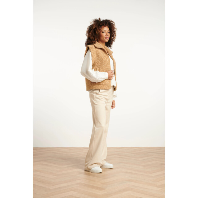 Smashed Lemon Damesbouclé gilet met kraag | 25551-735-4XL large
