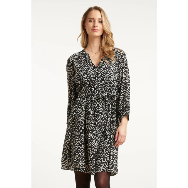 Smashed Lemon Elegante zwart en wit abstracte jurk | 25712-010-999 large