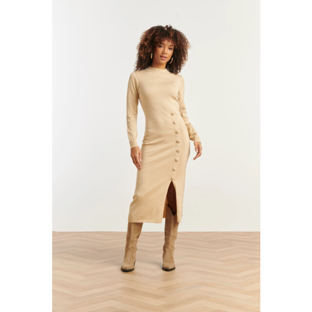 Smashed Lemon Damesgebreide jurk met lurex | 25503-720-4XL large