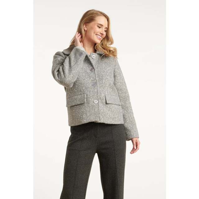 Smashed Lemon Bouclé jas met kraag | 25552-925-3XL large
