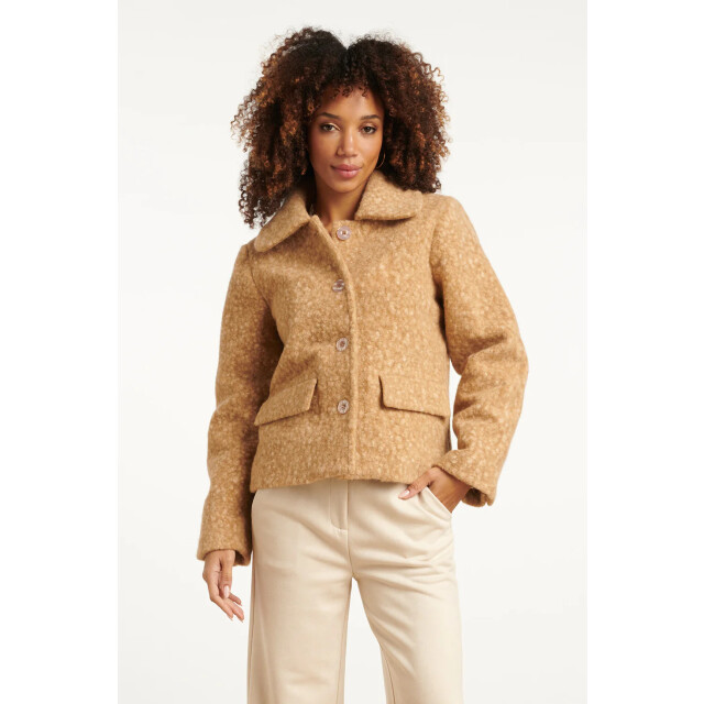 Smashed Lemon Bouclé jas met kraag | 25552-735-4XL large