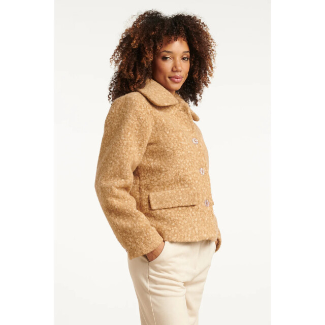 Smashed Lemon Bouclé jas met kraag | 25552-735-4XL large