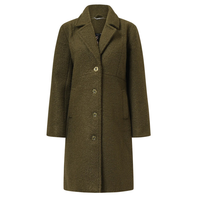 Smashed Lemon Bouclé jas met parelmoerknopen | 25554-550-XS large