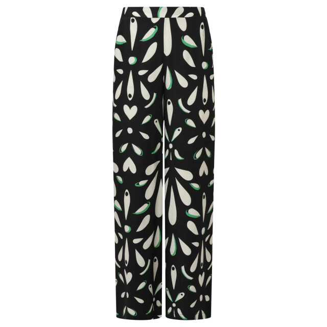 Smashed Lemon Ornament geprint broek in zwart off white en groen details | 25595-999-998 large