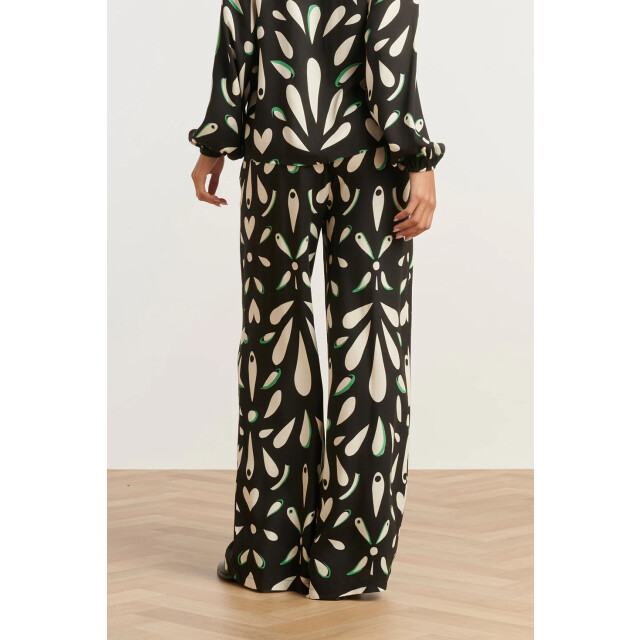Smashed Lemon Ornament geprint broek in zwart off white en groen details | 25595-999-998 large