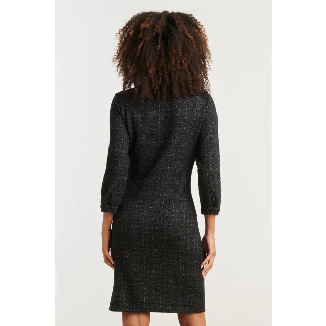 Smashed Lemon Geweven ruittextuur getailleerde jurk | 25604-675-4XL large