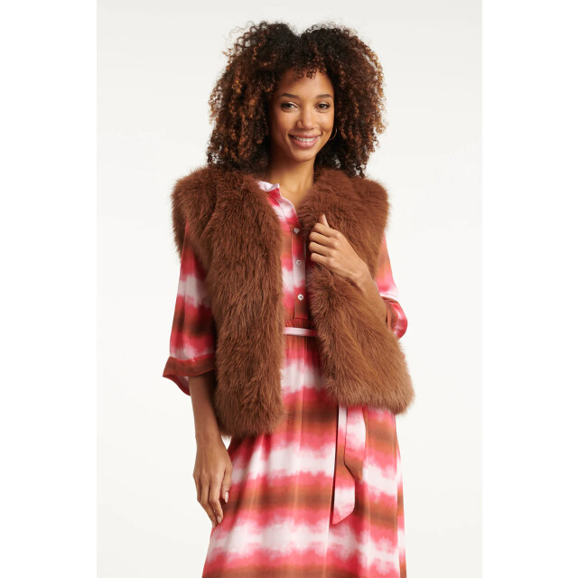 Smashed Lemon Bruin faux fur gilet | 25621-775-4XL large