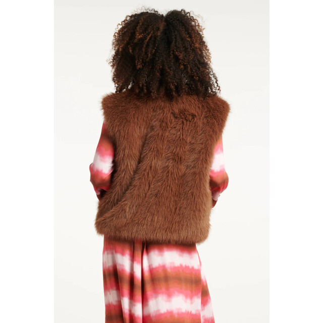 Smashed Lemon Bruin faux fur gilet | 25621-775-4XL large