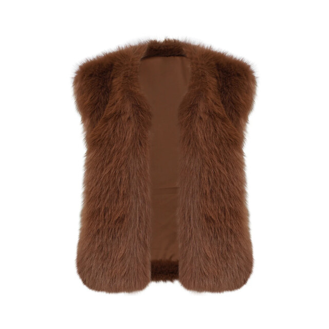 Smashed Lemon Bruin faux fur gilet | 25621-775-4XL large