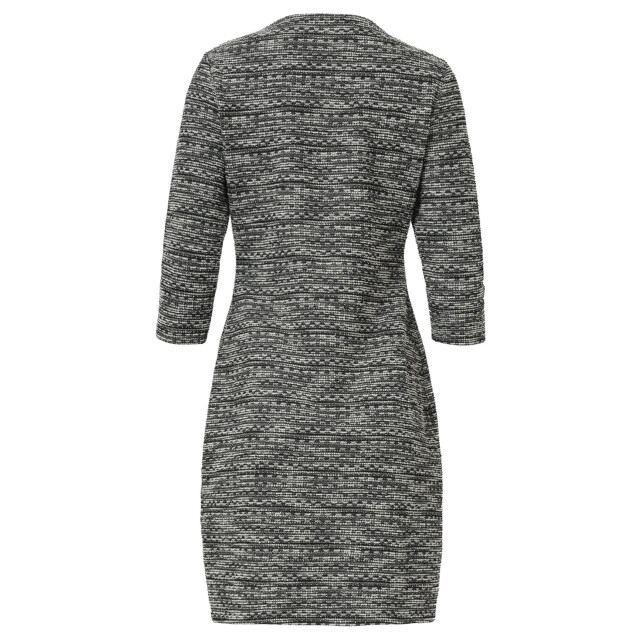 Smashed Lemon Zwart wit tweed jurk | 25608-009-XL large