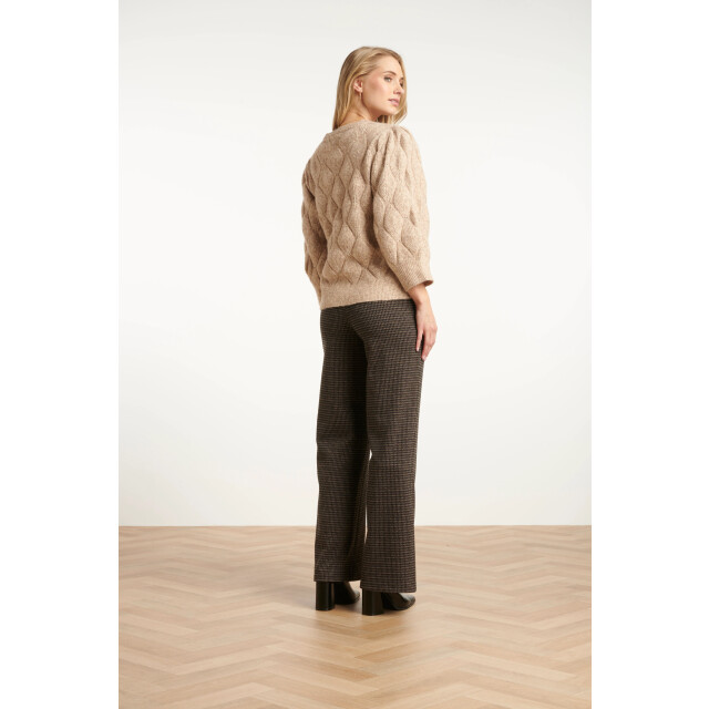 Smashed Lemon Zwart en zand houndstooth broek | 25639-999-720 large