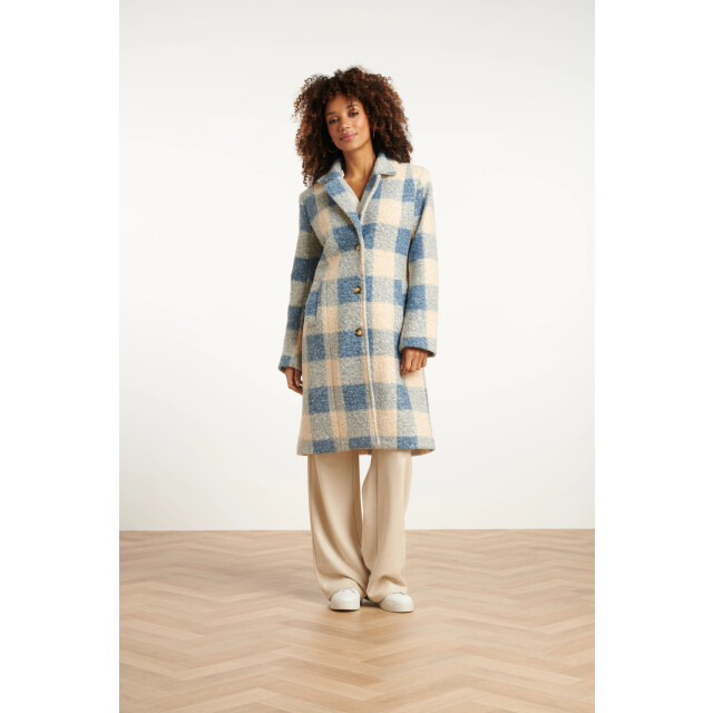 Smashed Lemon Bouclé ruitjesjas | 25546-600-010 large