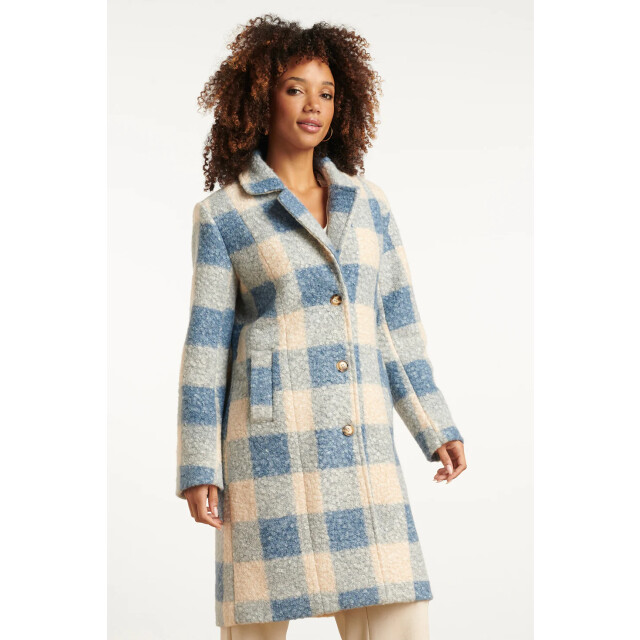 Smashed Lemon Bouclé ruitjesjas | 25546-600-010 large