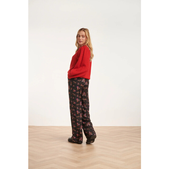 Smashed Lemon 24505 e wijde broek met vrolijke insectenprint | 24505-999-998 large