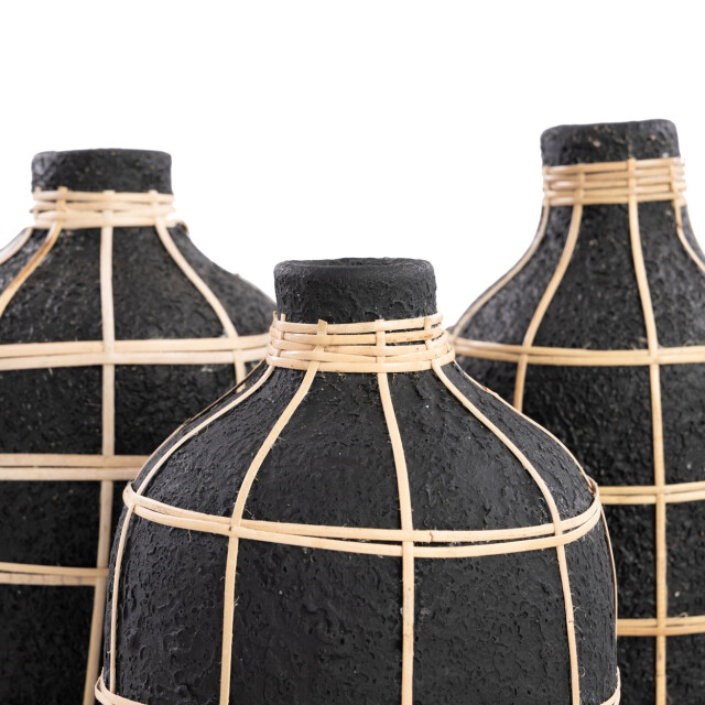 Bazar Bizar The whoopy vase black natural l JABR090BN-L large
