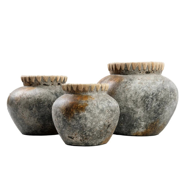 Bazar Bizar The styly vase antique grey l JABR041AG-L large