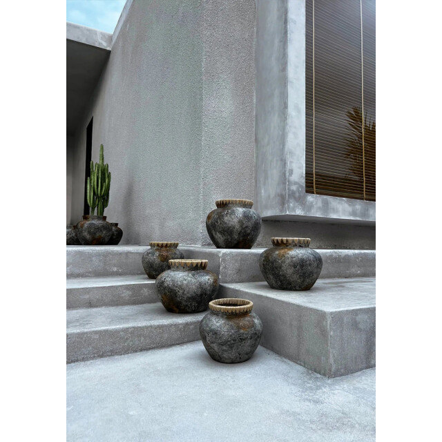 Bazar Bizar The styly vase antique grey l JABR041AG-L large