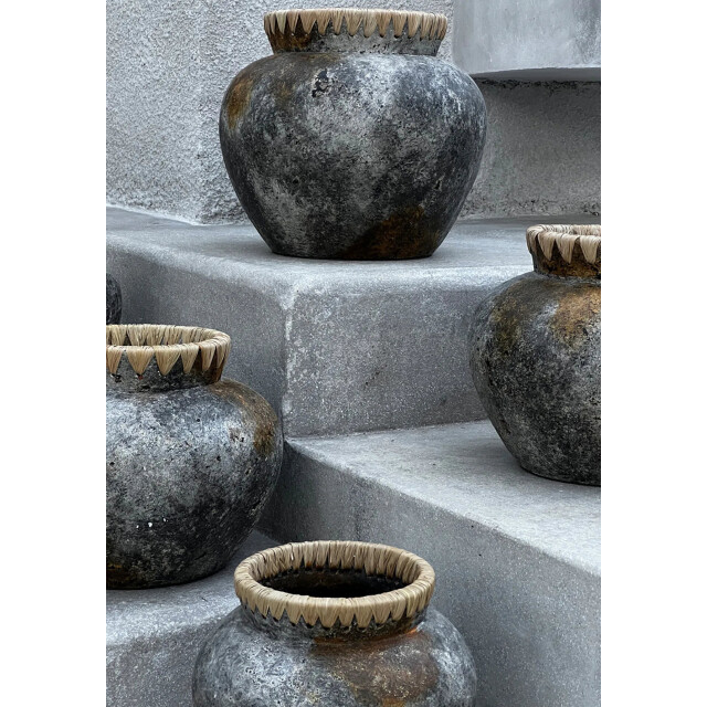 Bazar Bizar The styly vase antique grey l JABR041AG-L large