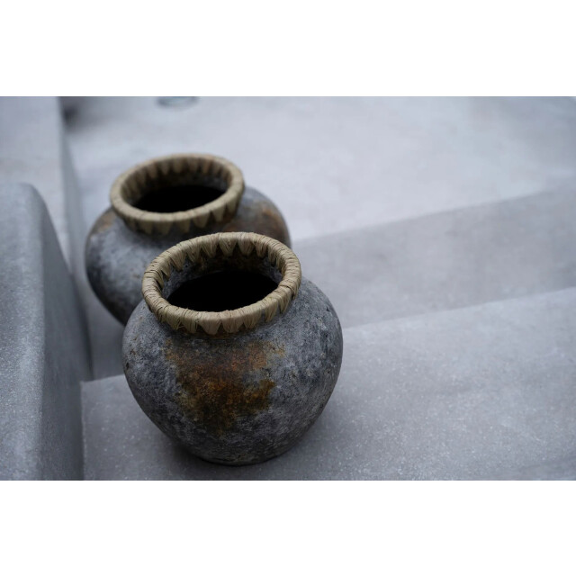 Bazar Bizar The styly vase antique grey l JABR041AG-L large