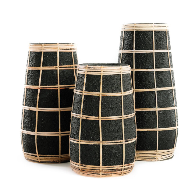 Bazar Bizar The cutie vase black natural s JABR086BN-S large