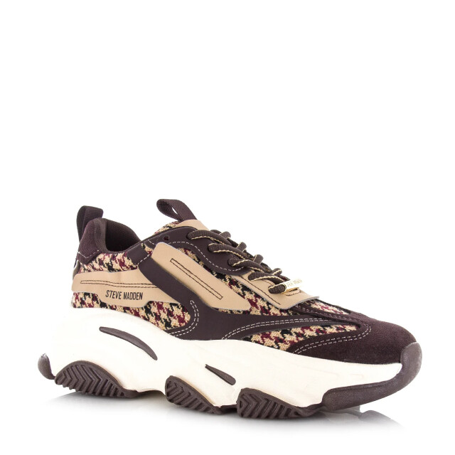 Steve Madden Possession-e brown plaid lage sneakers dames M19000033 03008 762 large