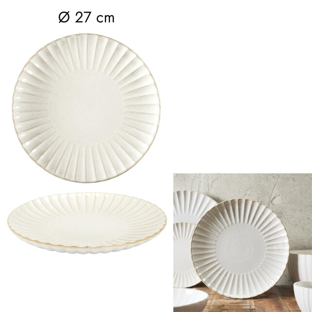 Home Deco Factory Servies 6 persoons 18-delig vlora stoneware aardwerk creme 3047602 large