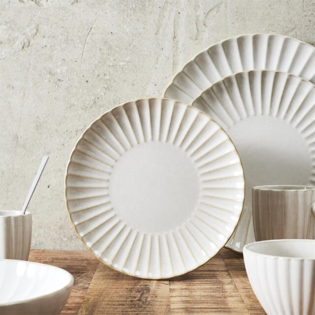 Home Deco Factory Servies 6 persoons 18-delig vlora stoneware aardwerk creme 3047602 large
