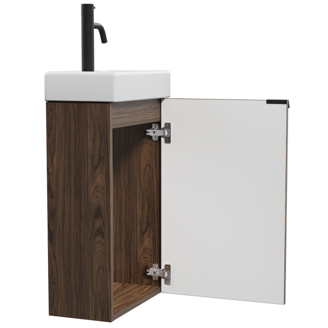 Badplaats Toiletmeubel bosco 40 x 22 cm walnoot fonteinmeubel met wastafel 3180974 large