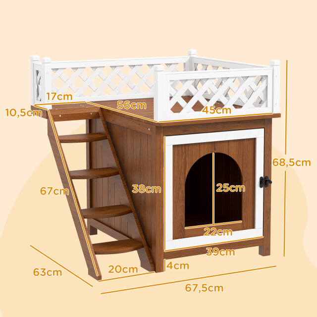 4goodz Kattenhok met dakterras 67,5x63x68,5cm bruin 3252712 large