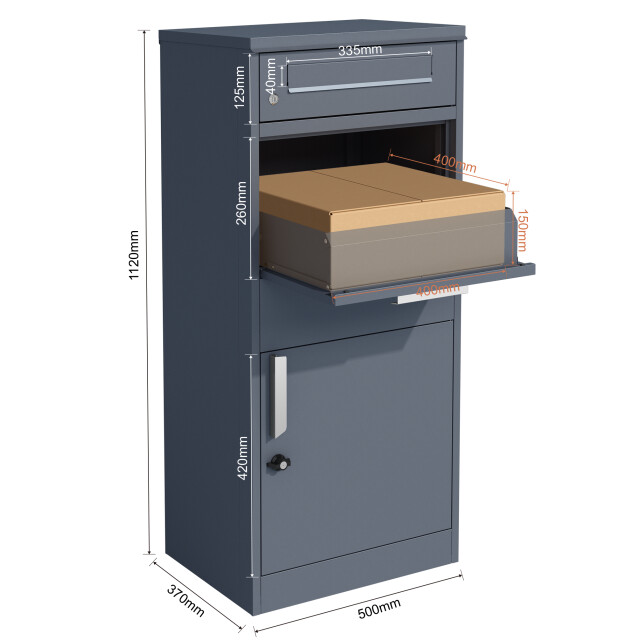 Westmann Pakketbrievenbus met los postvak staande pakketbox antraciet 3249696 large