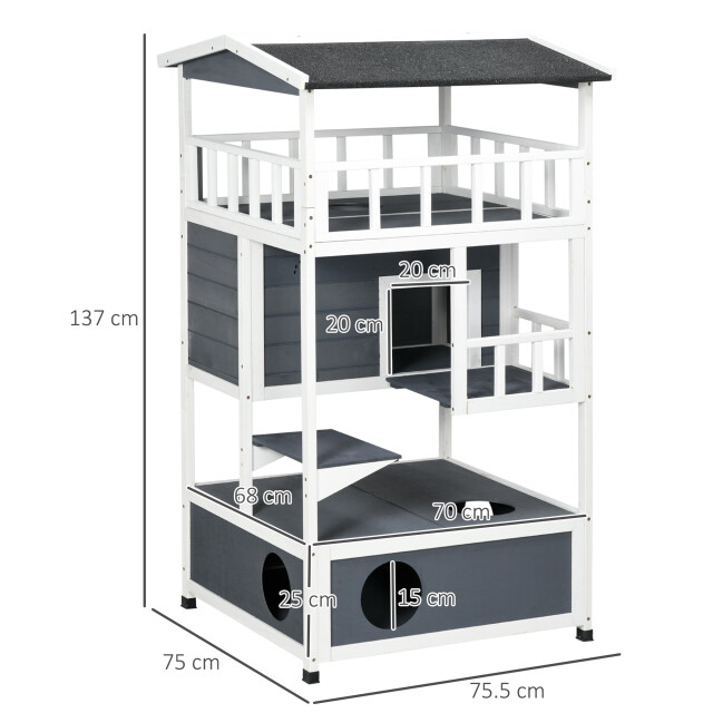 4goodz Kattenhuis winterbestendig 75 x 75 x 137 cm - 3252702 large