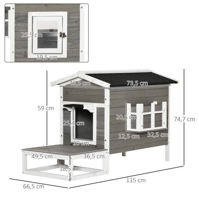 4goodz Kattenhuis met terras 115x67x75 cm - 3252699 large