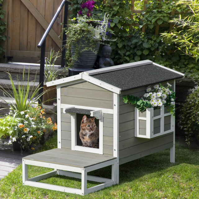 4goodz Kattenhuis met terras 115x67x75 cm - 3252699 large