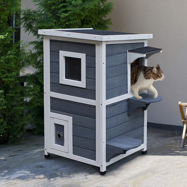 4goodz Kattenvilla 2 verdiepingen 51x51x81 cm - 3252700 large