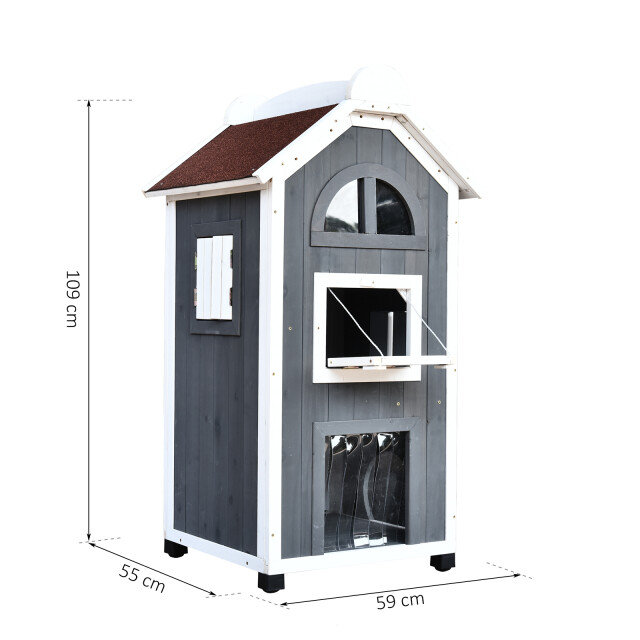 4goodz Kattenvilla 2 verdiepingen 59x55x109 cm - 3252701 large