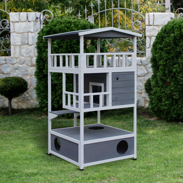 4goodz Kattenhuis winterbestendig 75 x 75 x 137 cm - 3252702 large