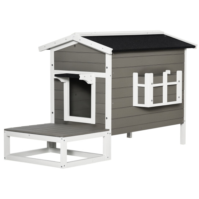4goodz Kattenhuis met terras 115x67x75 cm - 3252699 large