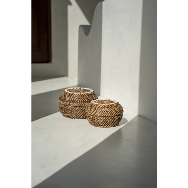 Bazar Bizar The colonial peek-a-boo basket natural brown m BAGE014NBr-M large