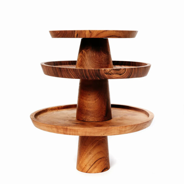 Bazar Bizar The teak root cake dish m BASU400-M large