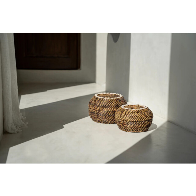 Bazar Bizar The colonial peek-a-boo basket natural brown s BAGE014NBr-S large