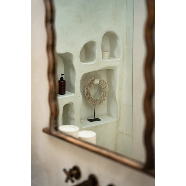 Bazar Bizar The papua shell disc on stand white m BA173W-M large
