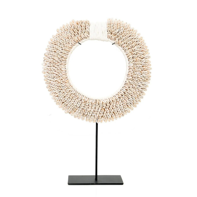 Bazar Bizar The papua shell disc on stand white m BA173W-M large