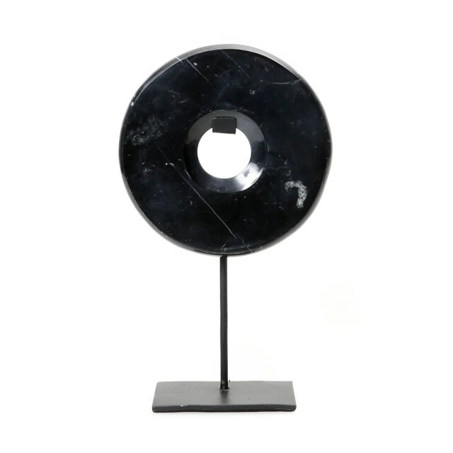 Bazar Bizar The marble disc on stand black m BA191B-M large