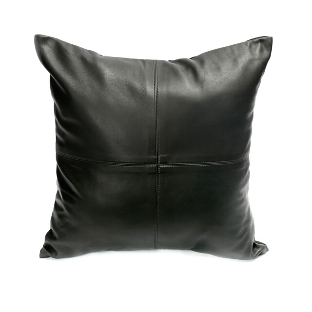 Bazar Bizar The four panel leather cushion cover black 40x40 INPG001B-40x40 large