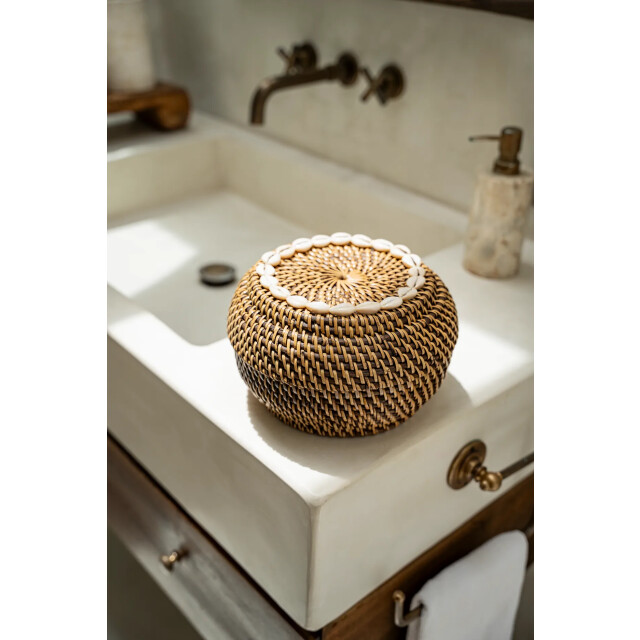 Bazar Bizar The colonial peek-a-boo basket natural brown m BAGE014NBr-M large