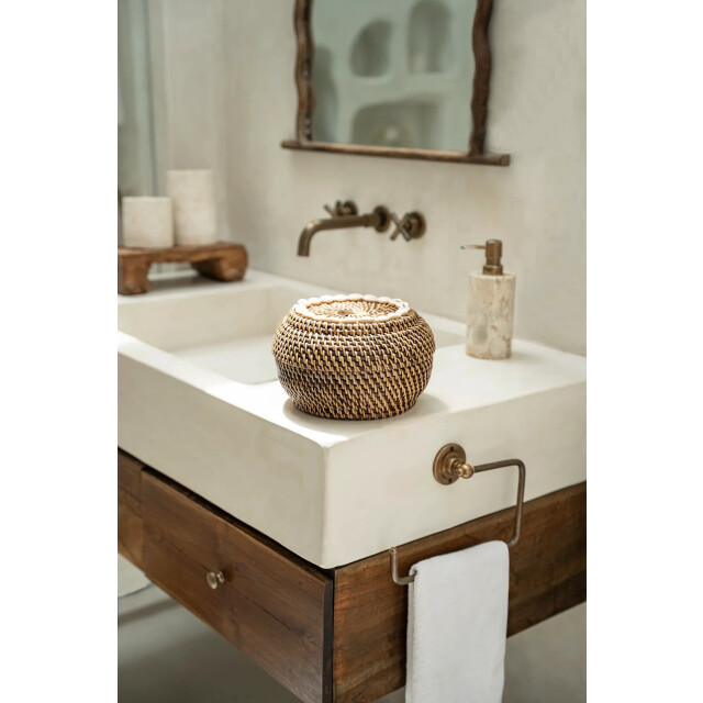 Bazar Bizar The colonial peek-a-boo basket natural brown s BAGE014NBr-S large