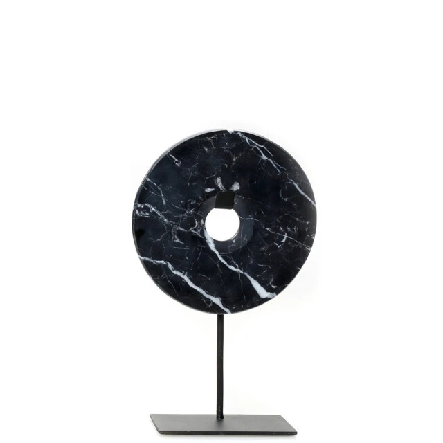 Bazar Bizar The marble disc on stand black m BA191B-M large