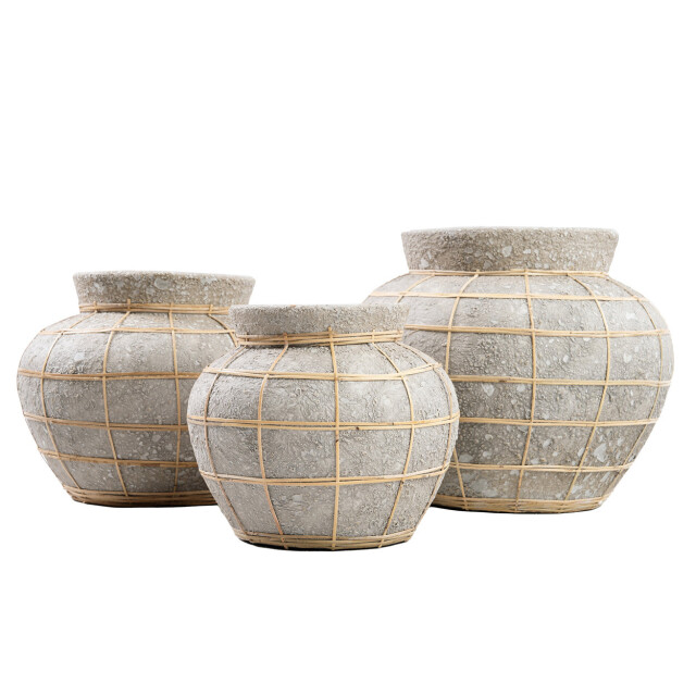 Bazar Bizar The belly vase concrete natural l JABR087ConN-L large