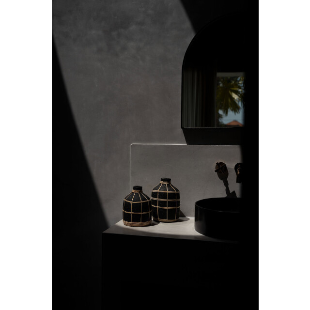 Bazar Bizar The whoopy vase black natural m JABR090BN-M large